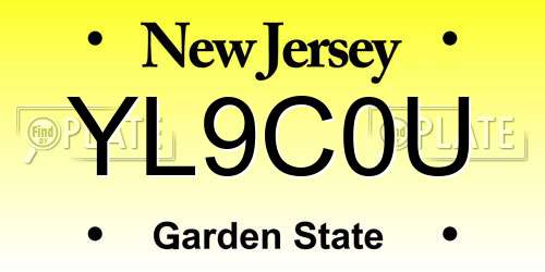 YL9C0U New Jersey License Plate