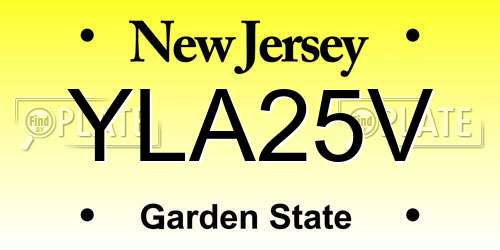 YLA25V New Jersey License Plate