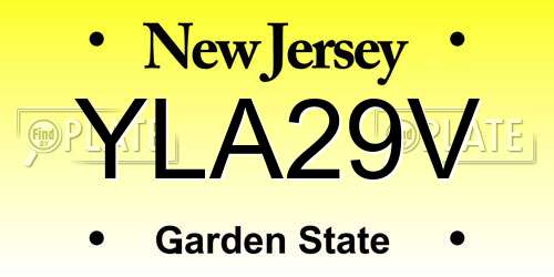YLA29V New Jersey License Plate