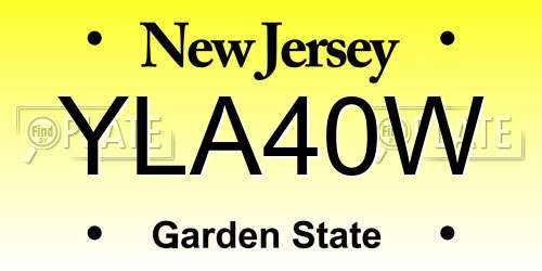 YLA40W New Jersey License Plate