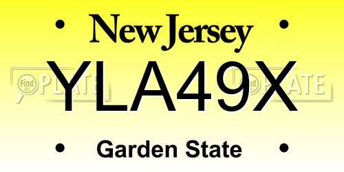 YLA49X New Jersey License Plate