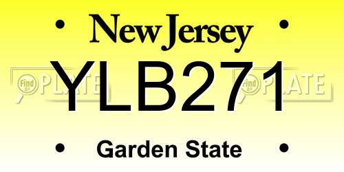 YLB271 New Jersey License Plate