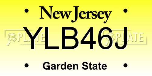 YLB46J New Jersey License Plate