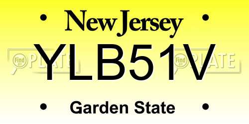 YLB51V New Jersey License Plate