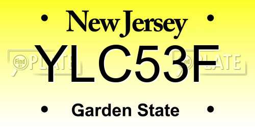 YLC53F New Jersey License Plate