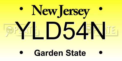 YLD54N New Jersey License Plate