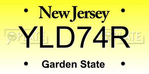 YLD74R New Jersey License Plate
