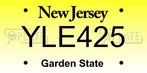 YLE425 New Jersey License Plate
