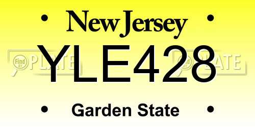 YLE428 New Jersey License Plate