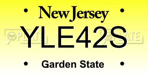 YLE42S New Jersey License Plate