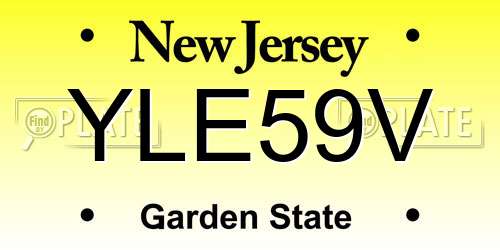 YLE59V New Jersey License Plate