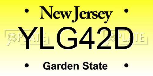 YLG42D New Jersey License Plate