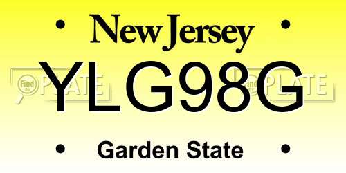 YLG98G New Jersey License Plate