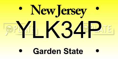 YLK34P New Jersey License Plate