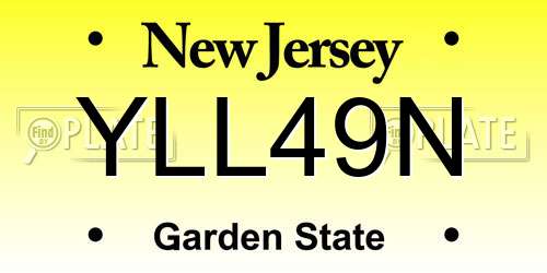 YLL49N New Jersey License Plate