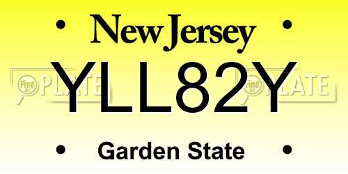 YLL82Y New Jersey License Plate