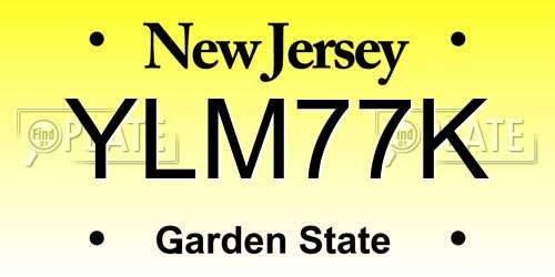 YLM77K New Jersey License Plate