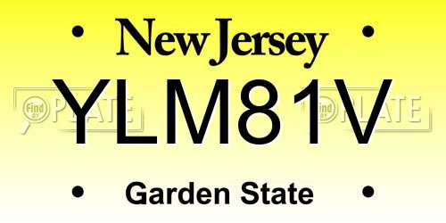 YLM81V New Jersey License Plate