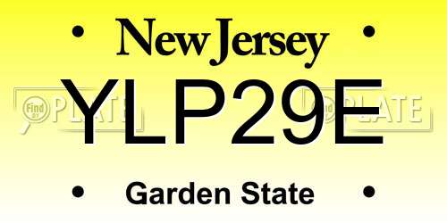 YLP29E New Jersey License Plate