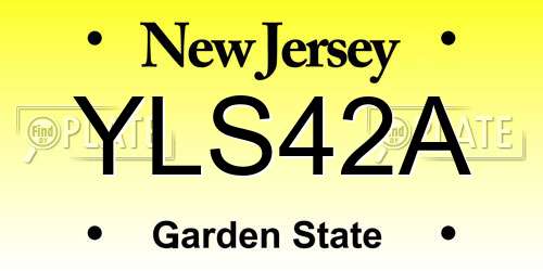 YLS42A New Jersey License Plate
