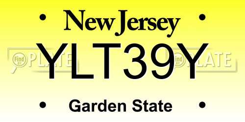 YLT39Y New Jersey License Plate