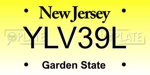 YLV39L New Jersey License Plate