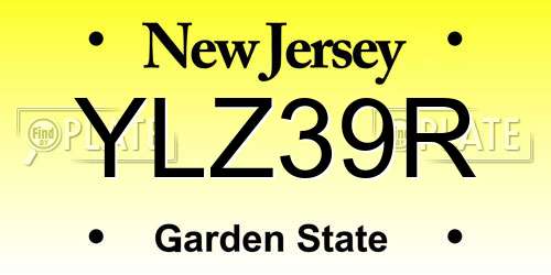 YLZ39R New Jersey License Plate