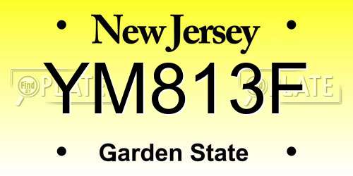YM813F New Jersey License Plate