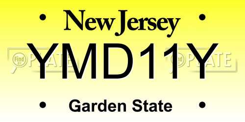 YMD11Y New Jersey License Plate