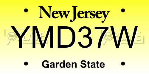 YMD37W New Jersey License Plate