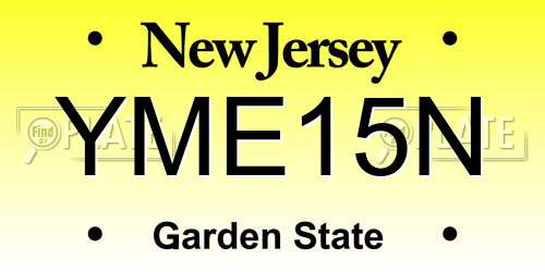 YME15N New Jersey License Plate
