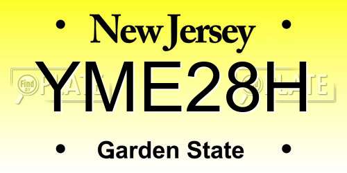 YME28H New Jersey License Plate