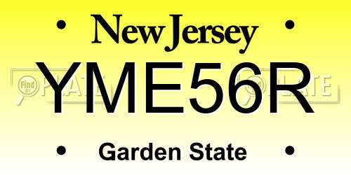 YME56R New Jersey License Plate