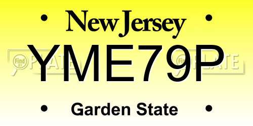 YME79P New Jersey License Plate