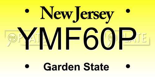 YMF60P New Jersey License Plate