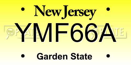 YMF66A New Jersey License Plate