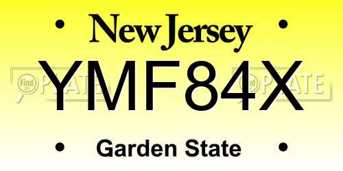YMF84X New Jersey License Plate