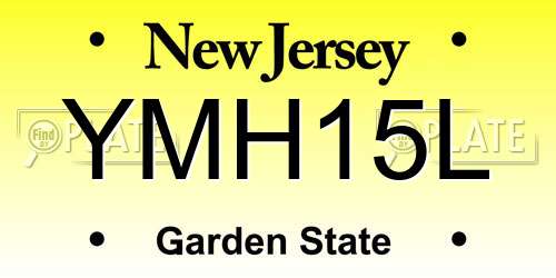 YMH15L New Jersey License Plate