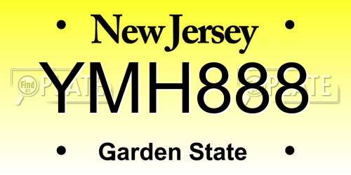 YMH888 New Jersey License Plate