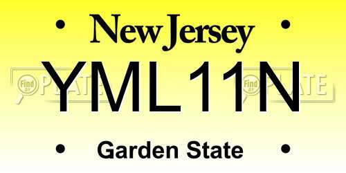 YML11N New Jersey License Plate