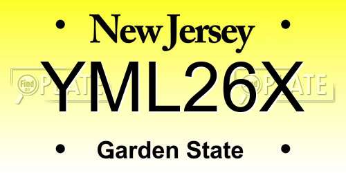 YML26X New Jersey License Plate