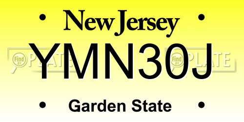 YMN30J New Jersey License Plate