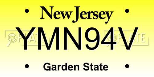 YMN94V New Jersey License Plate