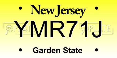 YMR71J New Jersey License Plate