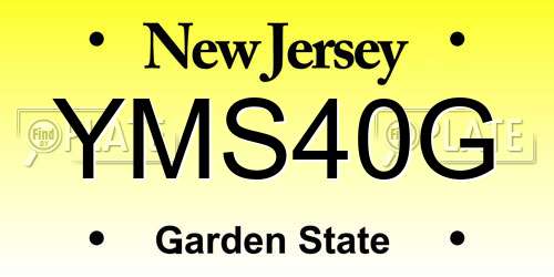 YMS40G New Jersey License Plate
