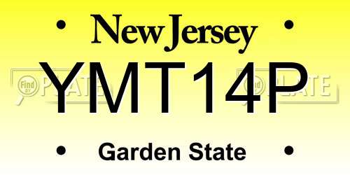 YMT14P New Jersey License Plate