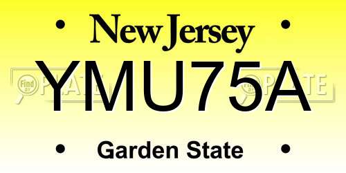 YMU75A New Jersey License Plate
