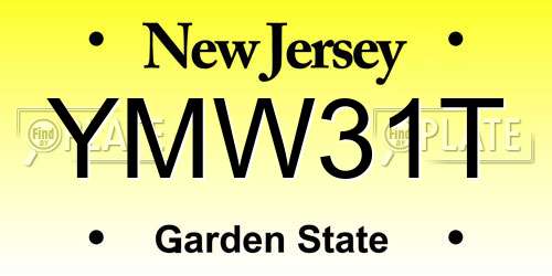 YMW31T New Jersey License Plate