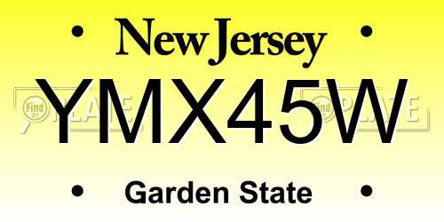 YMX45W New Jersey License Plate