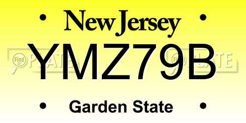YMZ79B New Jersey License Plate